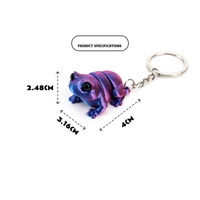 Porte-clés Grenouille 3D Imprimé Mignon Dégradé Bleu/Rose PLA Breloque Grenouille Durable Articulée Flexible Personnalisable Tendance Nouveauté