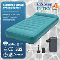 Lit d'air gonflable portable Bestway 69632 pour intérieur et extérieur, camping, avec pompe rechargeable manuelle