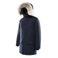 Personnalisé de Haute Qualité Veste de Couple Hommes Parka Manteau en Duvet Fourrure de Loup Veste Chaude et Épaisse Veste en Duvet à Capuche