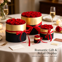 Vente en gros de roses éternelles artisanales, préservées, immortelles, en boîte cadeau de luxe, longue durée de vie (3-5 ans), pour la fête des mères