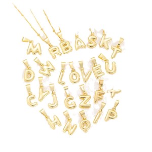 Collar con Colgante de Letra en Forma de Burbuja, Chapado en <span class=keywords><strong>Oro</strong></span>, Estilo Moderno, de la A a la Z, para Aniversarios y Ocasiones Especiales - Product Image 4