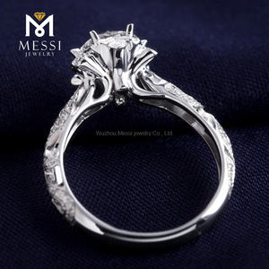 Messi Jewelry <strong>Snow</strong> <strong>Flake</strong> 14k 18k White Gold 1ct Diamond Moissanite <strong>Ring</strong> Jewelry Gift for Thailand - Product Image 3