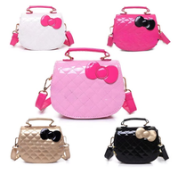 Sacs fourre-tout en PU motif animal de dessin animé Hello Cat, sacs à bandoulière en peluche mignons pour enfants et filles, sac à main bandoulière avec nœud