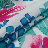 Tissu en coton peigné respirant, imprimé floral personnalisé pour les vêtements décontractés des enfants et des femmes