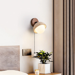 Huangdong Stone <b>Wall</b> Lamp E26 Led Energy Saving Bulb <b>Switch</b> Control Bedroom Living Room <b>Lighting</b> Fixture - Product Image 3