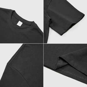 Camiseta de hombro caído de gran tamaño con estampado personalizado de alta calidad para hombres, ropa de calle de algodón en blanco de peso pesado, patrón sólido - Product Image 3