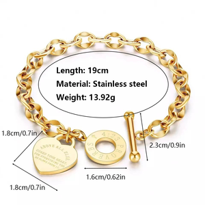 Pulsera de Acero Inoxidable con Cierre OT y Grabado de Proverbios, 3 Acabados de Color, Joyería Elegante <span class=keywords><strong>para</strong></span> <span class=keywords><strong>Mujer</strong></span> - Product Image 4