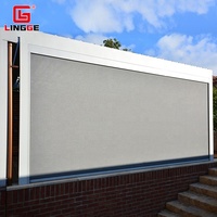 Prix de gros usine Stores électriques extérieurs personnalisés en tissu imperméable anti-UV, à fonctionnement fluide et coupe-vent