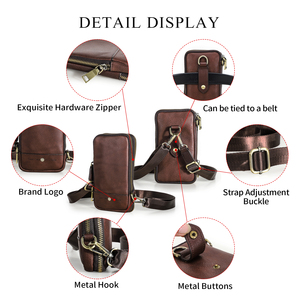 Bolso de Cuero 2 en 1 para Hombre, para Teléfono, con Correa Cruzada o para Cinturón, Compatible con Teléfonos de 6.9 Pulgadas, Organizador de Dinero y Pasaporte con Ranuras para Tarjetas SD y SIM, para Viajes y Actividades al Aire Libre - Product Image 6