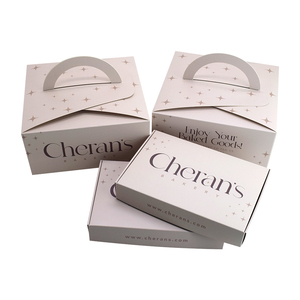 Caja de Papel para Empacar con Asa, Diseño Moderno y Elegante Personalizado, para Croissants, Tartas de Manzana, Pasteles, Cupcakes, Macarons, Rebanadas de Vainilla - Product Image 6