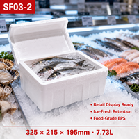 Boîte en mousse EPS SF03 2 en polystyrène expansé 325x215x195mm, conteneur de transport de poisson à hauteur supérieure pour la réfrigération des palourdes et des moules