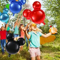Vente en gros de ballons en aluminium en forme de tête de Mickey Mouse, 10 couleurs mini, couleur unie, pour anniversaire et fête de Noël
