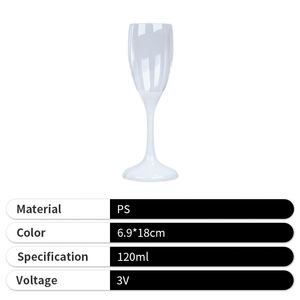 Coupe à champagne en plastique bleu avec éclairage LED personnalisé, verre à champagne transparent pour fête - Product Image 4