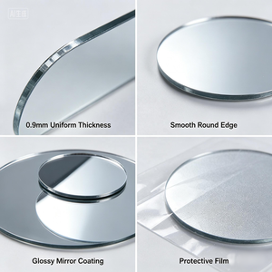 Shatterproof Round <b>Acrylic</b> <b>Mirror</b> Sheet 100x100x0.9mm Reflective PMMA Wall Art Panel Home Decor OEM Factory Supply - Product Image 2
