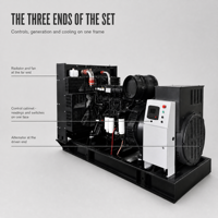 Groupe électrogène diesel à châssis ouvert pour alimentation de secours 400kW 500kVA 480V Moteur Weichai 490 Triphasé 50/60Hz Alternateur tout cuivre ATS