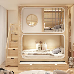 Luxe Bébé Enfants Lits Chambre De Rangement Fille Loft Enfants Lits Princesse Moderne Camas Infantiles Enfants Ensemble De Lit Meubles - Product Image 2