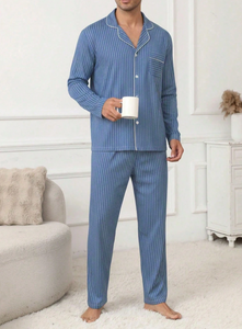 Ensemble de pyjamas en bambou pour hommes, vêtements de nuit respirants et rafraîchissants, fabrication OEM au Vietnam, production sur mesure, ensembles de vêtements de détente en modal et tencel - Product Image 4