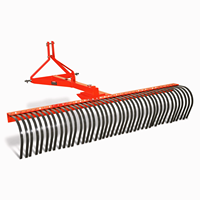Nouveau GEMACH 1.2m 3 points paysage râteau à roche aménagement paysager extérieur jardinage tracteur attachable équipement de machines agricoles