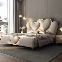 Lit plateforme YBC Princess New Chinese Queen Size, design minimaliste, rangement, bois massif, meubles pour la maison
