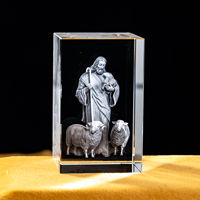 Vente en gros de cristaux K9 personnalisés, gravure laser 3D sous le cristal, Anges et Vierge Marie, artisanat en cristal Jésus-Christ pour souvenirs d'église