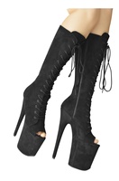 Chaussures d'hiver à lacets mi-mollet, talons aiguilles style défilé, sexy, pour performance en boîte de nuit et pole dance, plateforme imperméable et robuste