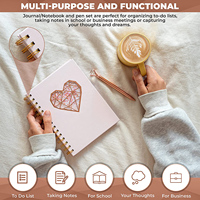 LABON Carnet de notes rose avec stylo-Cahier de rêve à spirale pour femmes et adolescentes