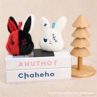 Nouveau cadeau d'Halloween : Peluche lapin, Porte-clés lapin de Pâques, Pendentif de sac à dos avec logo personnalisé, Pendentif lapin Dark Rebirth