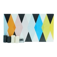 Nouveau jeu de backgammon avec boîte en bois de macaron pour adultes et enfants, jeux de table colorés