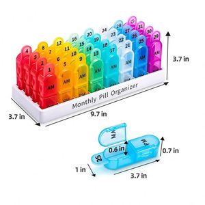 Organizador de Pastillas Mensual, 2 Veces al Día, AM PM, para Guardar Vitaminas, Organizador de Pastillas para 31 Días, Dos Veces al Día, Arcoíris - Product Image 2