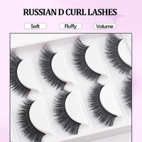 5 paires de faux cils en vison synthétique naturel, légers, pour usage quotidien, avec bande noire douce, pour débutants MT