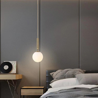 Plafonnier led en laiton au design nordique moderne, petites boules de verre, éclairage d'intérieur, luminaire décoratif de plafond, idéal pour une chambre à coucher ou une salle à manger