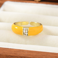 JS18 Emaille Strass Ring Verguld Kleurrijk Drip Oil Kristal Ingelegde Band Ringen Mode Dames Party Statement Sieraden