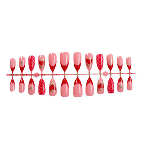 Ongles à presser en gros, <span class=keywords><strong>automne</strong></span>, rouge français, amande, <span class=keywords><strong>faux</strong></span> ongles moyens, <span class=keywords><strong>faux</strong></span> ongles personnalisés, ensemble d'ongles à presser - Product Image 2