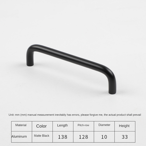 Solid U-shaped Aluminum Alloy Handles for Kitchen Cabinets <strong>Bedroom</strong> Furniture Outdoor Use-Modern Design <strong>Door</strong> Pulls - Product Image 2