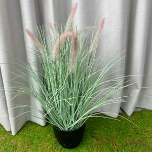 Venta al por mayor de fábrica: Planta artificial de caña verde de Setaria de simulación, de plástico de alta calidad, ecológica, estilo nórdico. - Product Image 4