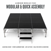 Scène modulaire portable en aluminium pour concerts en plein air, fêtes, mariages, expositions, plateforme événementielle facile à assembler