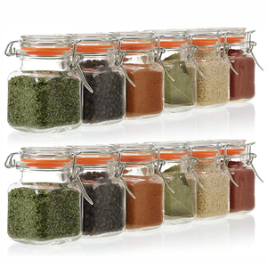 High Quality Square 100ml Airtight Thick Glass Storage Jar with Sealed Lid Clear Thick Glass Storage Jar with Sealed Lid