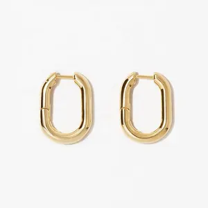 Minimalist statement 18K gold vermeil 925 sterling silver bold hoop huggie earrings canada