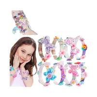 Kit de fabrication de bracelet pour filles, papillon unique, fleur transparente, réglable, créatif, jouets à coller, idée de cadeau d'anniversaire