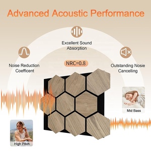 Pannelli Acustici Moderni ed Ecologici in Poliestere con Finitura in Impiallacciatura di Legno, Pannelli Fonoassorbenti per Scuole e Case - Product Image 3