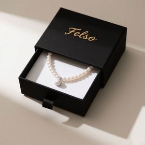 Emballage de bijoux en acier inoxydable avec logo personnalisé pour cadeau, boîte à tiroir en carton rigide de qualité supérieure avec insert en mousse pour bijoux - Product Image 3