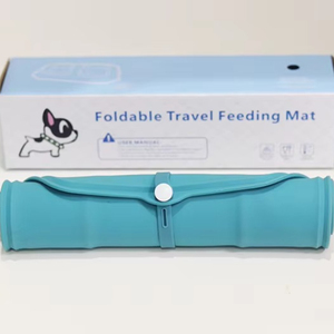 Hot selling wholesale pet travel <b>silicone</b> dog bowl outdoor folding double bowl portable non-slip bowl <b>mat</b> - Product Image 4