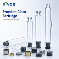 Flacons et bouteilles en verre borosilicate transparent de marque Xinde OEM/ODM avec impression sérigraphique pour usage pharmaceutique et médical, origine Chine