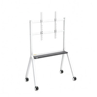 Chariot TV mobile sur roulettes pour téléviseurs de 55 à 120 pouces, support TV portable robuste sur pied, grande base, chariot réglable en hauteur
