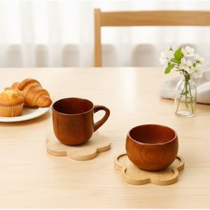 Multi-use Natural Bamboo <b>Coasters</b> Mini Jewelry Tray Non-slip <b>Drink</b> <b>Coaster</b> Home Vanity Decor Wedding Traditional Customizable - Product Image 4