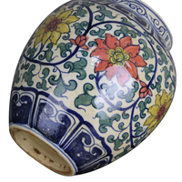 Dynastie Ming fait à la main bleu et blanc motif de Lotus Antique chine Pot en céramique Vase décors à la maison vases en céramique décor en porcelaine