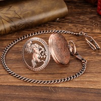 Rétro Pendentif Horloge Collier Quartz Steampunk Cheval Montre De Poche Avec Chaîne Pour Hommes Mari Petit Ami Cadeau Tourisme souvenirs