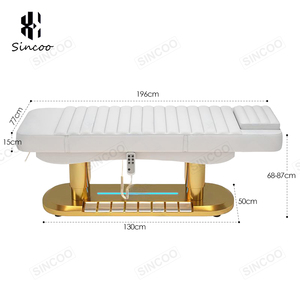 आधुनिक लक्जरी सौंदर्य सैलून फर्नीचर, नेतृत्व पैर नियंत्रित इलेक्ट्रिक काले स्पा चेहरे की देखभाल बिस्तर चिकित्सा चेहरे की मालिश बिस्तर - Product Image 6