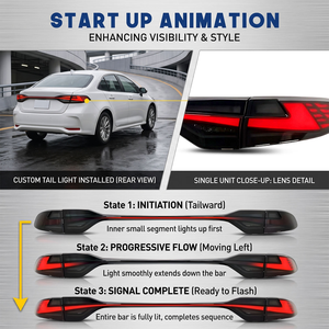 ไฟท้าย LED ดีไซน์ใหม่ปี 2026 สำหรับ Toyota Corolla 2019-2025 ไฟท้าย LED แบบทะลุ อะไหล่รถยนต์ ไฟเบรกหลัง แบบเสียบปลั๊กใช้งานได้ทันที - Product Image 6
