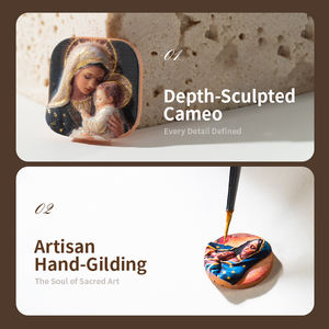 Collar con Colgante <span class=keywords><strong>de</strong></span> <span class=keywords><strong>la</strong></span> <span class=keywords><strong>Virgen</strong></span> María en Relieve 3D Personalizado GIVELUCK, Joyería Religiosa Católica con Camafeo <span class=keywords><strong>de</strong></span> Santos para Venta al por Mayor, Joyería Personalizada - Product Image 2